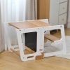 TH014 白 (23) 2-in-1 Convertible Learning Tower and Kids Table with Chalkboard