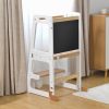 TH014 白 (26) 2-in-1 Convertible Learning Tower and Kids Table with Chalkboard