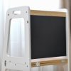 TH014 白 (27) 2-in-1 Convertible Learning Tower and Kids Table with Chalkboard