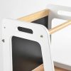 Convertible Learning Tower Wooden Detail Convertible learning tower with wooden safety rail and decorative feet