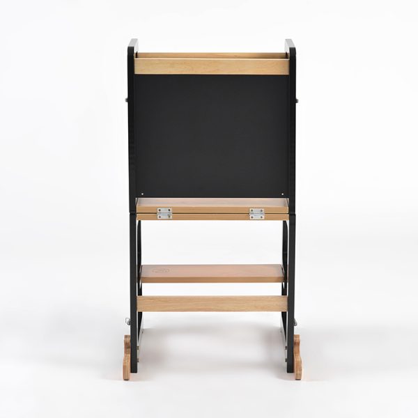TH014 黑 (12) 2-in-1 Convertible Learning Tower and Kids Table with Chalkboard