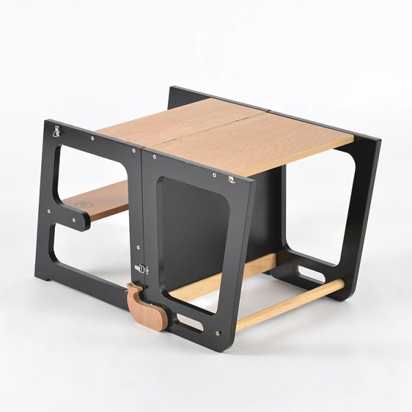 TH014 黑 (19) 2-in-1 Convertible Learning Tower and Kids Table with Chalkboard