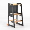TH014 黑 (2) 2-in-1 Convertible Learning Tower and Kids Table with Chalkboard