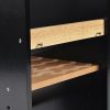 Non-slip textured strips on wooden learning tower standing platform