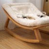 TH061 粒绒 (13) Wooden Baby Rocker with Soft Padded Seat