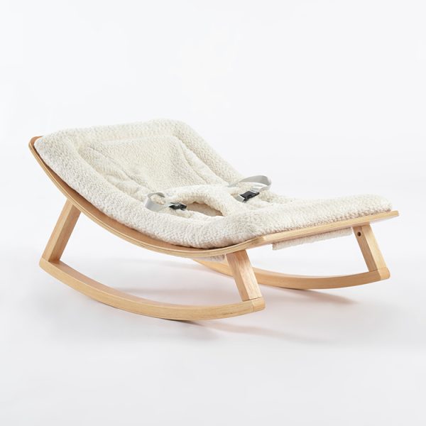 TH061 粒绒 (3) Wooden Baby Rocker with Soft Padded Seat