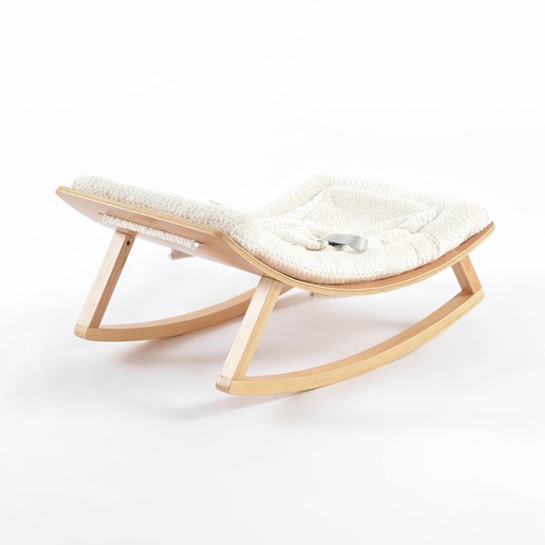 TH061 粒绒 (5) Wooden Baby Rocker with Soft Padded Seat
