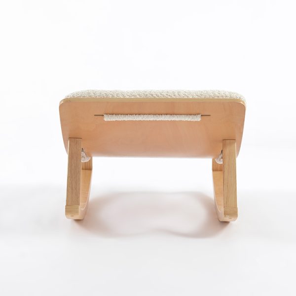 TH061 粒绒 (6) Wooden Baby Rocker with Soft Padded Seat