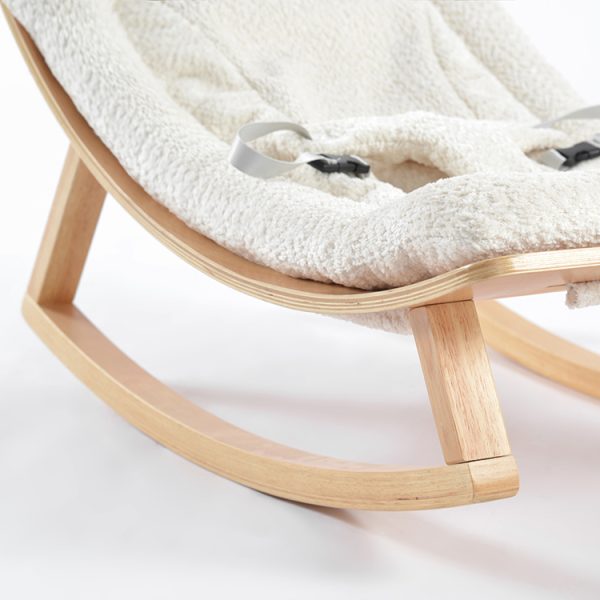 TH061 粒绒 (7) Wooden Baby Rocker with Soft Padded Seat