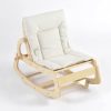 TH1306 本色木米白垫 (1) Wooden Baby Rocker with Soft Padded Seat
