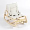TH1306 本色木米白垫 (2) Wooden Baby Rocker with Soft Padded Seat