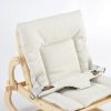 TH1306 本色木米白垫 (4) Wooden Baby Rocker with Soft Padded Seat