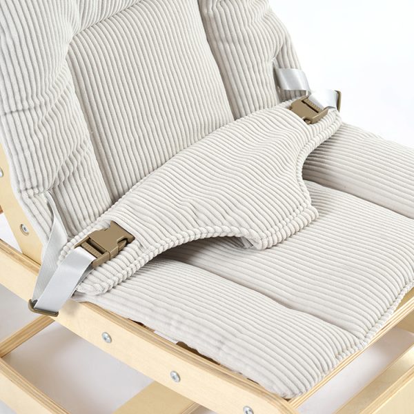 TH1306 本色木米黄垫 (1) Wooden Baby Rocker with Soft Padded Seat