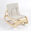 TH1306 本色木米黄垫 (2) Wooden Baby Rocker with Soft Padded Seat