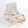 TH1306 本色木米黄垫 (3) Wooden Baby Rocker with Soft Padded Seat