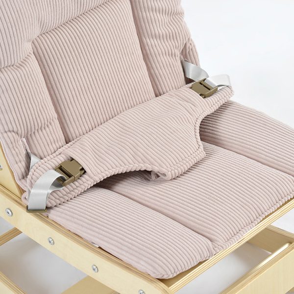 TH1306 本色木粉色垫 (1) Wooden Baby Rocker with Soft Padded Seat