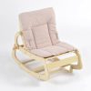 TH1306 本色木粉色垫 (2) Wooden Baby Rocker with Soft Padded Seat