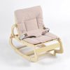 TH1306 本色木粉色垫 (3) Wooden Baby Rocker with Soft Padded Seat