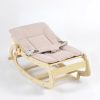 TH1306 本色木粉色垫 (4) Wooden Baby Rocker with Soft Padded Seat