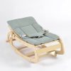 TH1306 本色木绿色垫 (4) Wooden Baby Rocker with Soft Padded Seat