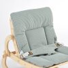 TH1306 本色木绿色垫 (5) Wooden Baby Rocker with Soft Padded Seat