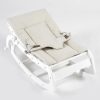 TH1306 白木米白垫 (1) Wooden Baby Rocker with Soft Padded Seat