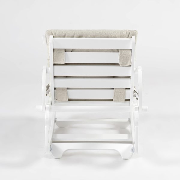 TH1306 白木米白垫 (10) Wooden Baby Rocker with Soft Padded Seat