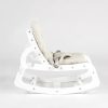 TH1306 白木米白垫 (12) Wooden Baby Rocker with Soft Padded Seat