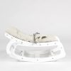 TH1306 白木米白垫 (14) Wooden Baby Rocker with Soft Padded Seat