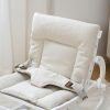 TH1306 白木米白垫 (24) Wooden Baby Rocker with Soft Padded Seat