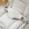 TH1306 白木米白垫 (25) Wooden Baby Rocker with Soft Padded Seat