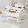 TH1306 白木米白垫 (26) Wooden Baby Rocker with Soft Padded Seat
