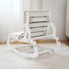 TH1306 白木米白垫 (28) Wooden Baby Rocker with Soft Padded Seat