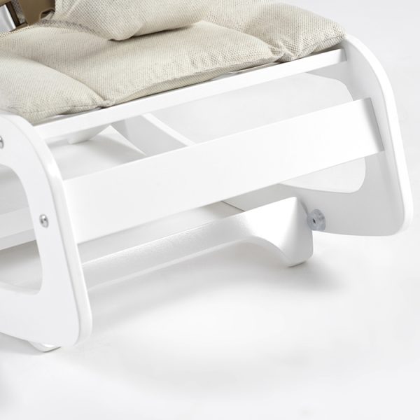 TH1306 白木米白垫 (4) Wooden Baby Rocker with Soft Padded Seat