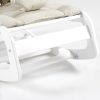 TH1306 白木米白垫 (5) Wooden Baby Rocker with Soft Padded Seat
