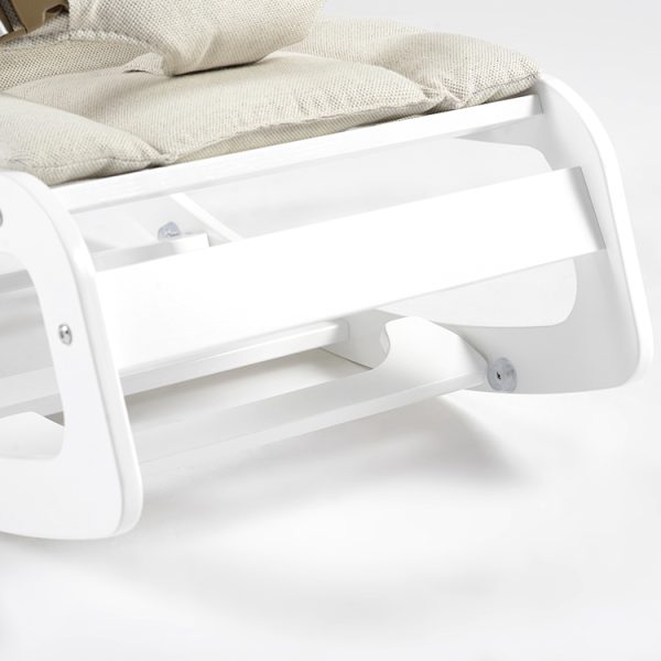 TH1306 白木米白垫 (5) Wooden Baby Rocker with Soft Padded Seat