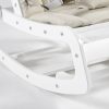 TH1306 白木米白垫 (7) Wooden Baby Rocker with Soft Padded Seat