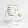 TH1306 白木米白垫 (9) Wooden Baby Rocker with Soft Padded Seat
