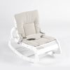 TH1306 白木米黄垫 (17) Wooden Baby Rocker with Soft Padded Seat