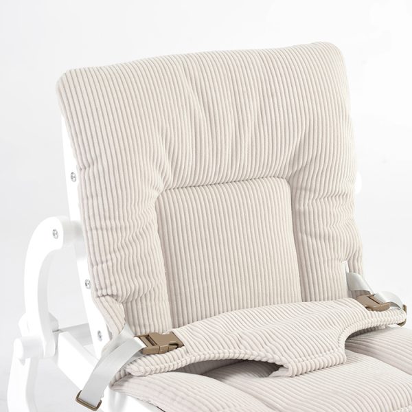 TH1306 白木米黄垫 (18) Wooden Baby Rocker with Soft Padded Seat