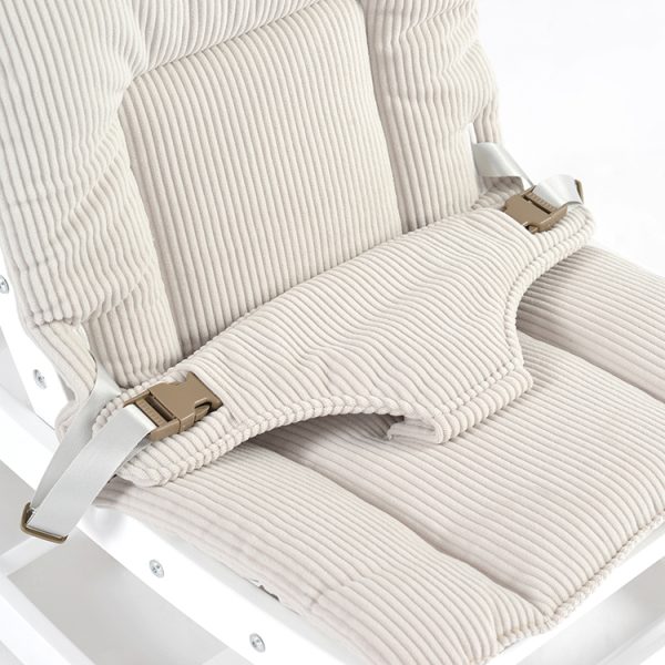 TH1306 白木米黄垫 (19) Wooden Baby Rocker with Soft Padded Seat