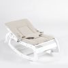 TH1306 白木米黄垫 (20) Wooden Baby Rocker with Soft Padded Seat