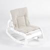 TH1306 白木米黄垫 (21) Wooden Baby Rocker with Soft Padded Seat
