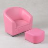 Pink kids tub chair with matching ottoman Pink kids tub chair with matching ottoman