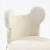 Mouse Ear Kids Chair Backrest Detail Close-up of soft bouclé mouse-ear backrest on upholstered kids chair