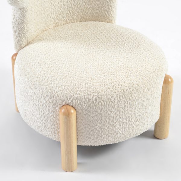 TY28 (4) Mouse Ear Bouclé Kids Chair with Wooden Legs