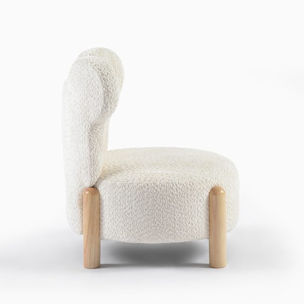 TY28 (7) Mouse Ear Bouclé Kids Chair with Wooden Legs
