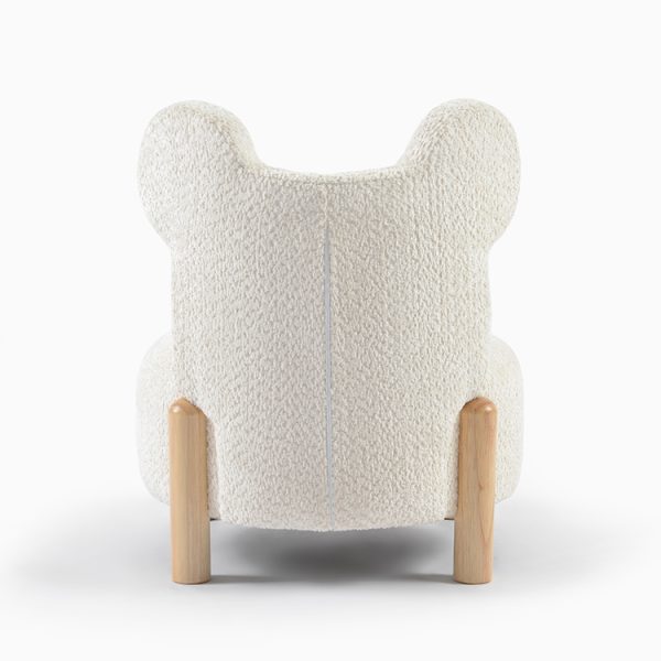 TY28 (9) Mouse Ear Bouclé Kids Chair with Wooden Legs