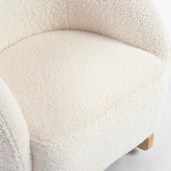 Bouclé Kids Rocking Chair with Wooden Rockers