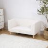2-Seater Bouclé Kids Sofa with Wooden Legs